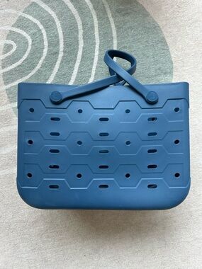 Walmart Blue Hex-Pattern Casual Tote with Top Handles